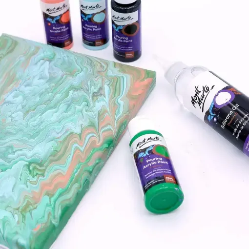 pintura acrilica para vertido arte fluido pouring mont marte x60ml color verde oscuro 0