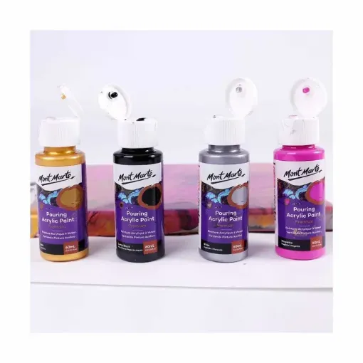 pintura acrilica para vertido arte fluido pouring mont marte x60ml color magenta 0