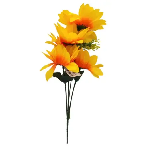 flor artificial ramo girasoles x5 34cms 0