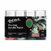 pintura acrilica para vertido arte fluido pouring mont marte set 4 colores x60ml combinaciones 9