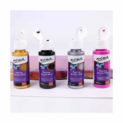 pintura acrilica para vertido arte fluido pouring mont marte x60ml color rosa shiraz 0