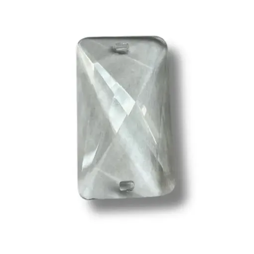 piedra cairel transparente rectangular facetado mediano 5x3cms por unidad 0