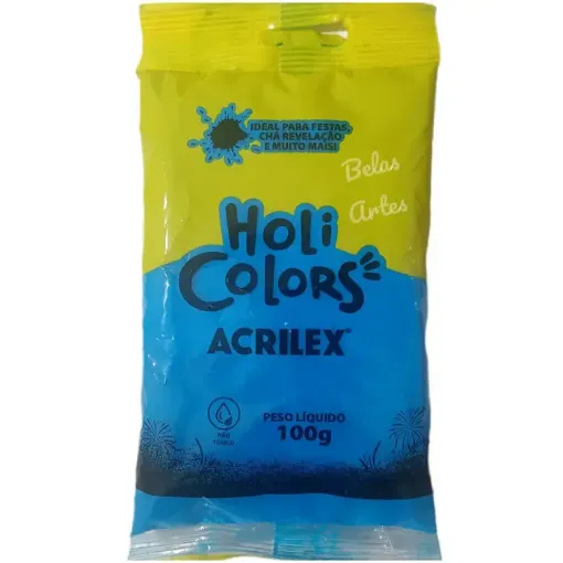 polvo colores para fiesta holi colors acrilex x100grs color azul turqueza 501 0