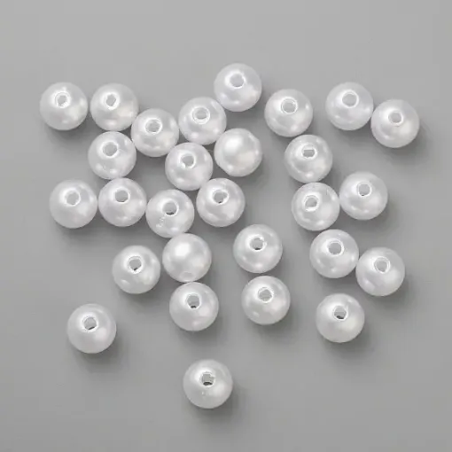 perlas imitacion acrilico abs 8mms x450grs 1900 unidades color blanco 0