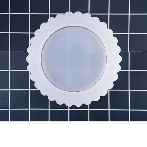 molde silicona para resina epoxi modelo cenicero circular ondas 165x36mm 0