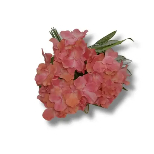 bouquet flores artificiales hortencias x7 olivo 30cms t2902 color rosado 0