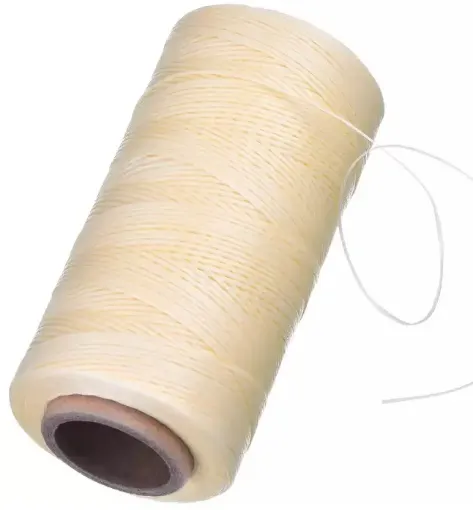 hilo cordon encerado fino 100 polyester 2 cabos cono 100grs 150mts olimpo color natural 0