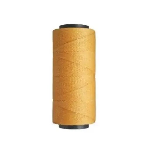 hilo cordon encerado fino 100 polyester 2 cabos cono 100grs 150mts olimpo color 72 amarillo yema 0