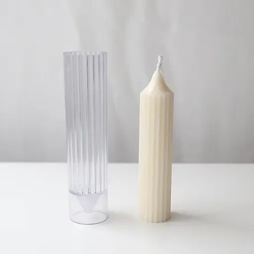 molde acrilico transparente para velas resina epoxi modelo velon columna 42x165mms 0