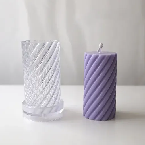 molde acrilico transparente para velas resina epoxi modelo velon torneado espiral 65x113mms 0