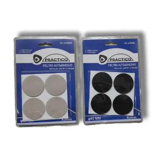 protectores fieltro autoadhesivos redondo 45mms practico set 4 unidades color beige 0