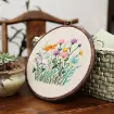 kit bordado iniciacion circular 20cms hilos patron motivo floral sin bastidor 0