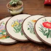 kit bordado iniciacion circular 20cms hilos patron motivo floral sin bastidor 1