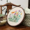 kit bordado iniciacion circular 20cms hilos patron motivo floral sin bastidor 2