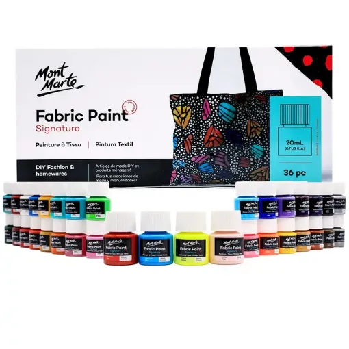 set 36 pinturas para tela 20ml signature fabric paint mont marte x36 colores alta pigmentacion 0