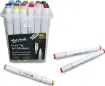 set 24 marcadores artisticos tinta al alcohol pta doble fina gruesa premium mont marte 24 colores 0