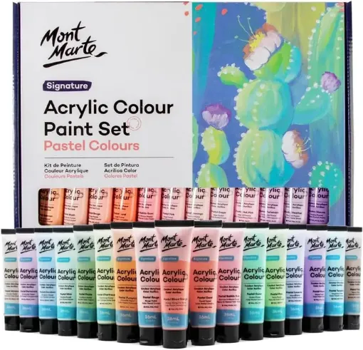 set 48 acrilicos tubo 36ml premium signature mont marte acrilica pastel alta pigmentacion 0