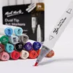 set 24 marcadores artisticos tinta al alcohol pta doble fina gruesa premium mont marte 24 colores 4