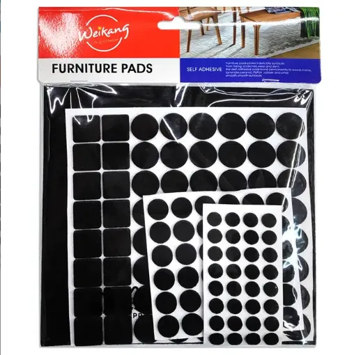 set protectores mueble fieltro adhesivos negro x133 formas medidas varias 0