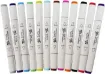 set 12 marcadores dobles tinta al alcohol dual tip punta fina gruesa premium mont marte 12 colores 3