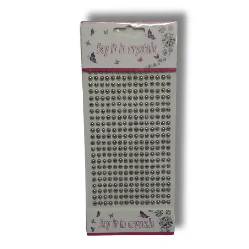 sticker say it in crystals media perla 5mms x330 unidades color plateado 0