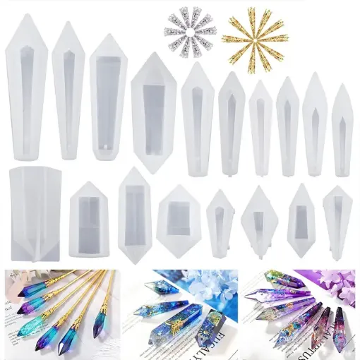 set 18 moldes silicona para resina para hacer gemas pendulos caireles lets resin accesorios 0