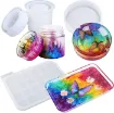 set 4 moldes silicona para resina bandeja 25 5x17 5cm tarro tapa 9 6x3cm cenicero lets resin 0