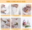 set 4 moldes silicona soporte porta anillos conos piramides poligonos 4 modelos lets resin 6