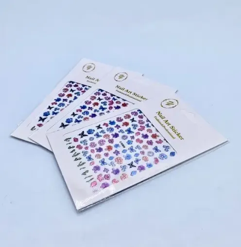 sticker adhesivo nail art 16x9cms colores modelo butterfly z d3709 0