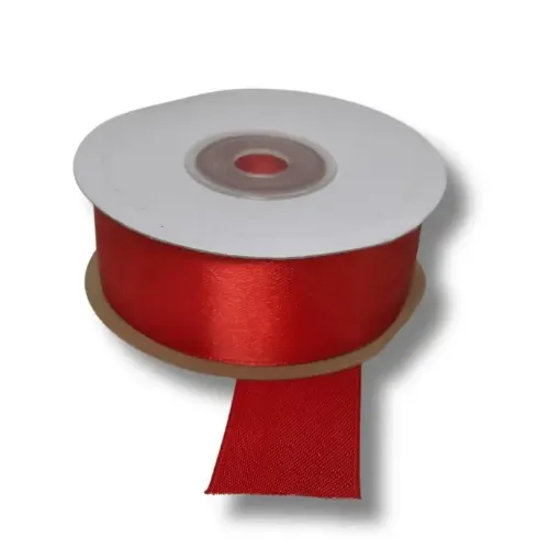 cinta raso doble faz acrocel no 5 25mm rollo 20mts color rojo 0