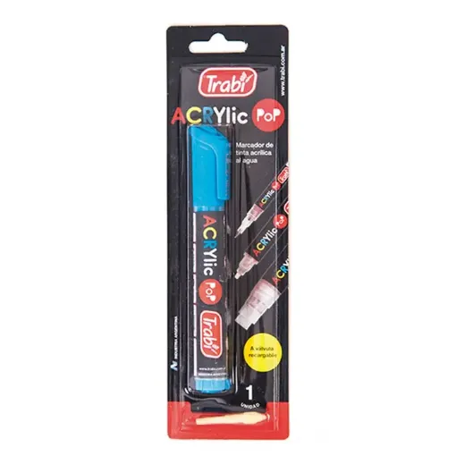 marcador pintura acrilica recargable trabi acrylic pop 2 ptas 2 4mms blister color celeste 0