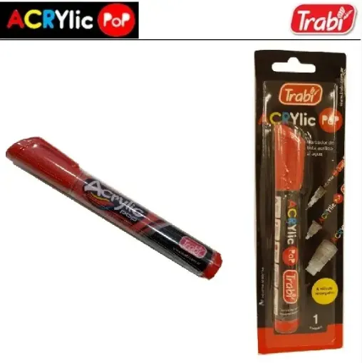 marcador pintura acrilica recargable trabi acrylic pop 2 ptas 2 4mms blister varios colores 0