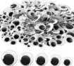 ojitos moviles saltones 3d adhesivos negros por 10 unidades 20mms 1