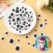 ojitos moviles saltones 3d adhesivos negros por 10 unidades 20mms 6