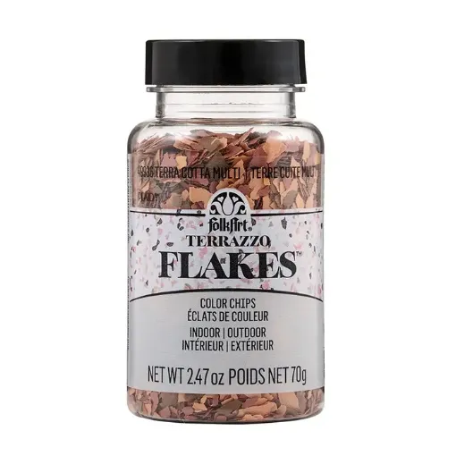 escamas terrazzo flakes folk art x2 47oz 73grs color 49936 terra cotta multi 0
