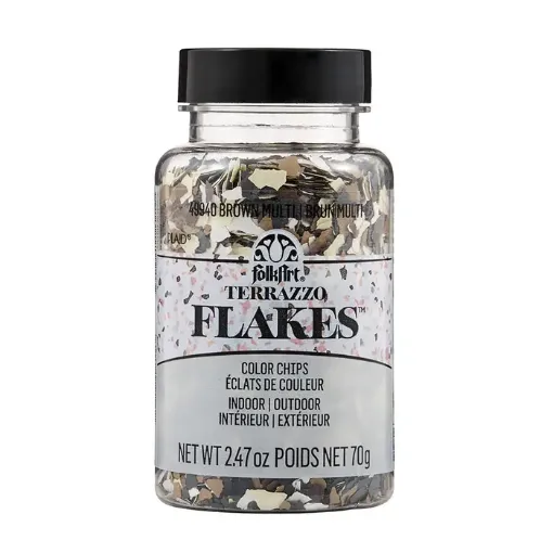 escamas terrazzo flakes folk art x2 47oz 73grs color 49940 brown multi 0