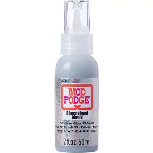 barniz dimensional 3d mod podge dimensional magic x2oz 59ml plateado brillante silver glitter 0