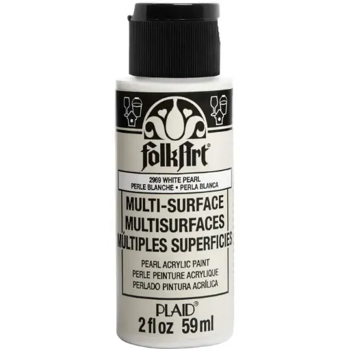 pintura acrilica satinada multi surface metalica folk art 2oz 59ml 2969 color blanco perlado 0