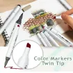set 60 marcadores al alcohol doble punta sketch marker skyglory x60 colores 2