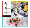 set aerografia profesional compresor 1 5hp meeden incluye 3 aerografos 24 pinturas accesorios 3