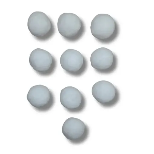 pompones 40mms por 10 unidades color blanco 0