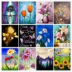 set pintura diamantes art gem 5d lamina 30x40cms modelo florales 011d 1