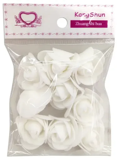florcitas tela para decoracion por 9 unidades color blanco 0
