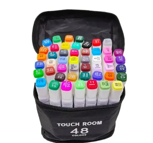 set 48 marcadores al alcohol doble punta sketch marker touch room x48 colores 0