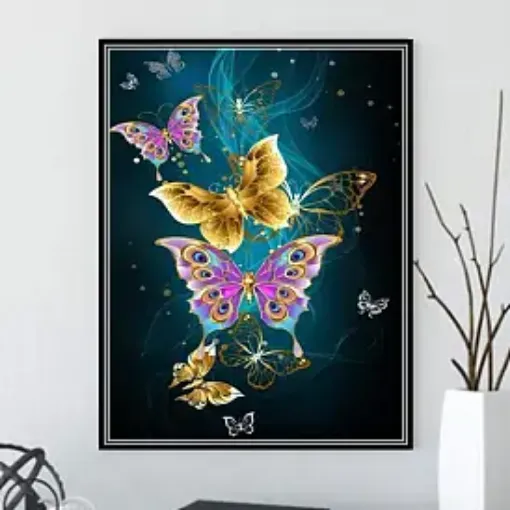 set pintura diamantes art gem 5d lamina 30x40cms modelo mariposas 034f 0