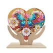 set pintura diamantes 5d soporte corazon 18x22cms motivo mariposas 01 0