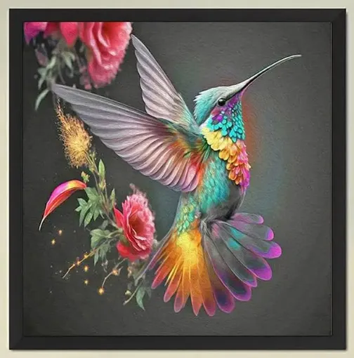 set pintura diamantes art gem 5d lamina 30x30cms modelo aves fantasia motivo 17 0