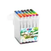 set 36 marcadores al alcohol permanentes doble punta sketch marker skyglory nora x36 colores 1