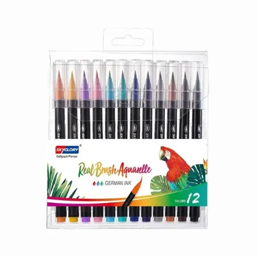 set 12 marcadores punta pincel skyglory para lettering acuarela x12 colores 0