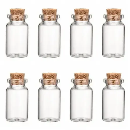frasco vidrio chico 30x20mms 11ml tapon corcho paquete 20 unidades 0